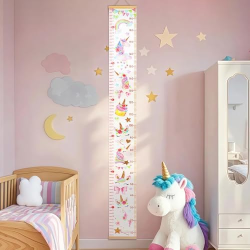 Growth Height Chart for Kids, Removable 79"x7.9" (Unicorn)