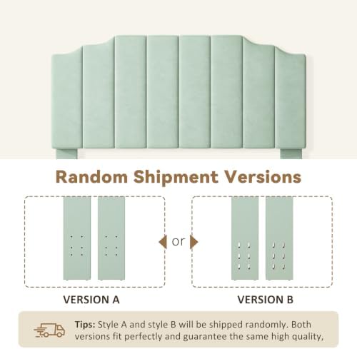 Befurtori Queen Size Headboard Only, Linen Wall Mount Headboard Sage Green