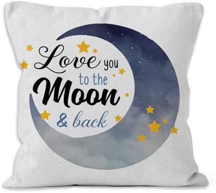 I Love You to The Moon and Back Throw Pillow Covers, Moon Pillow Covers, Love Decorative Pillow Covers for Kids Childs Room Decor, Gifts for Childs, Galaxy Stars Decor Pillow Covers 18x18