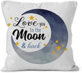 I Love You to The Moon and Back Throw Pillow Covers, Moon Pillow Covers, Love Decorative Pillow Covers for Kids Childs Room Decor, Gifts for Childs, Galaxy Stars Decor Pillow Covers 18x18