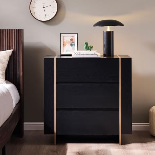 OKD 32” Large Modern 3 Drawer Dresser for Bedroom