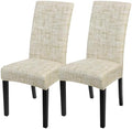 SearchI Dining Room Chair Covers Set of 2, Stretch Printed Parsons Chair Slipcovers Removable Washable Kitchen Chair Protector Cover for Dining Room, Hotel, Ceremony (Flaxen Print)