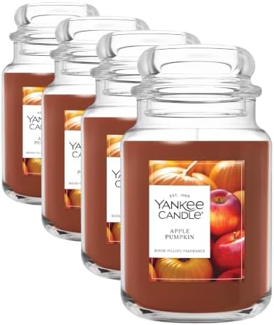Yankee Candle Apple Pumpkin Scented Candle, 22oz Large Jar (Pack of 4)