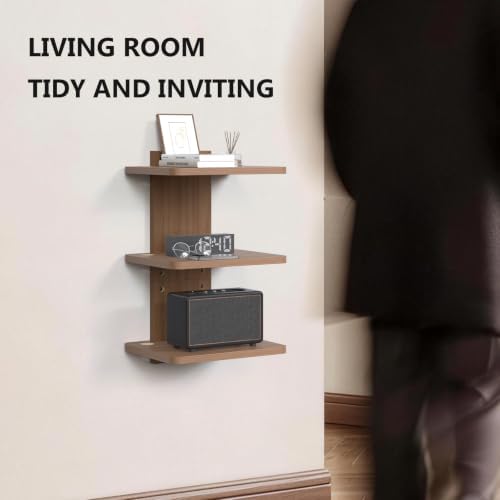 WALI 3 Tier Floating TV Wall Shelf for Projector, DVD Player