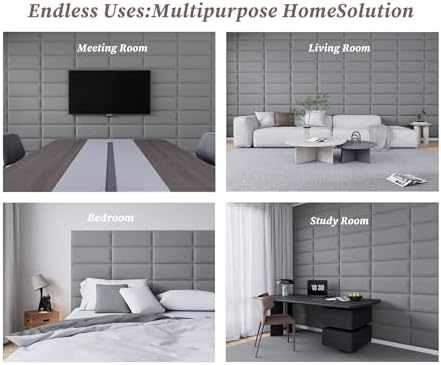 Peel and Stick Upholstered Headboard Queen Size, 9 Panels
