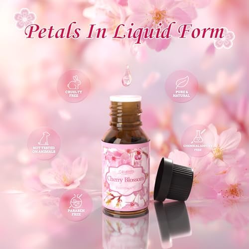 SALUBRITO Floral Fragrance Oils Set, Essential Oils for Diffuser & Candle Making Scents, 6x10ml Aromatherapy Oils Gift Set - Jasmine, Lavender, Rose, Gardenia, Cherry Blossom, Honeysuckle Oil