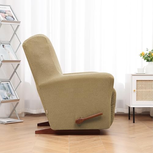 KEKUOU Recliner Chair Covers, 1-Piece Lazy Boy Recliner Covers, Tan