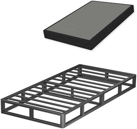 7 Inch Twin Metal Box Spring with Round Corners, 3000 LBS Heavy Duty