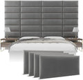 Vänt Wall Mounted Headboard Panels, King/Twin, Velvet Smoke Grey