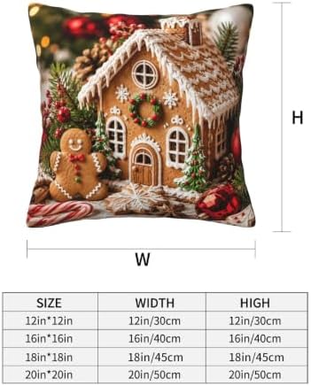 Christmas Candy Decorative Throw Pillow Covers 18x18 Inch Set of 4