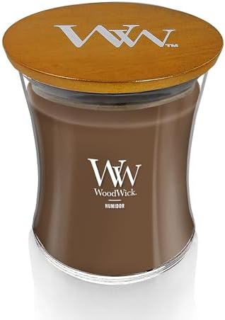 WoodWick Humidor Gifts for Women and Men, 9.7 oz Medium Hourglass Candle with Crackling Wick (Pack of 4)