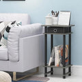 Furinno Turn-N-Tube Toolless Set of 2 Side Table, 3-Tier, Grey Oak