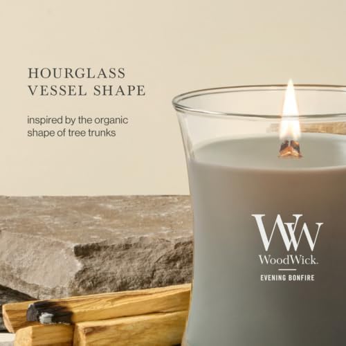 WoodWick Evening Bonfire Scented Candle, Crackling Wick, 9.7oz