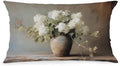 Vintage Moody Hydrangea Floral Lumbar Pillow Cover 12x20 Double-Sided, Cottagecore Room Decor, Farmhouse Spring White Flower Botanical Decorative Throw Pillow Cover for Living Room Home