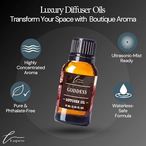 Lapew Goddess Waterless Diffuser Oil | Fragrance Oil for Nebulizer & Cold Air Diffusers | Scented Home Oil | 0.34 fl oz