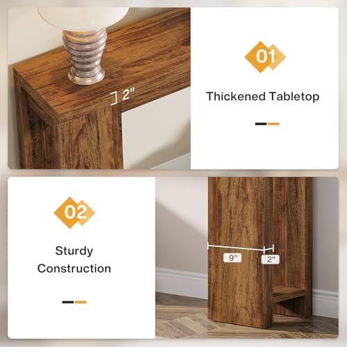 Tribesigns 70.9-Inch Extra Long Console Table, Farmhouse Wood Sofa Table Behind Couch, Narrow Entryway Accent Table for Living Room, Hallway, Entrance, Foyer, Dark Brown