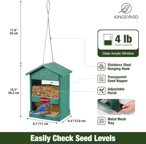Kingsyard Wild Bird Feeder for Outdoors, Hanging Bird Feeders