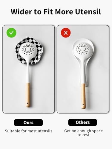 ABRUTY Spoon Rest for Stove Top, Ceramic Spoon Holder for Counter, Modern Farmhouse Decor Accessories for Spatula, Spoons or Tongs