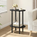TUTOTAK Narrow Side Table with Solid Wood Legs, Small Oval End Table