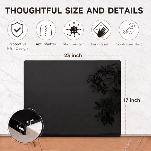 SWSKR Clear Acrylic Cutting Board with Counter Lip,1pcs Black - 23''x17''