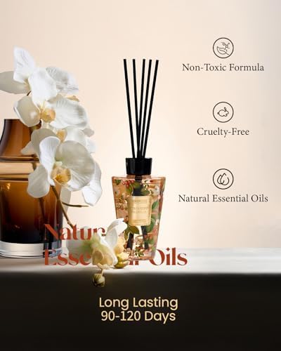 M&SENSE Reed Diffuser, Strawberry Vanilla, 8.79 oz Natural Essential Oil