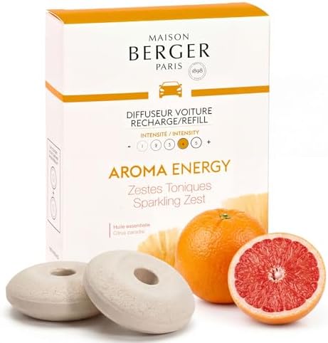 MAISON BERGER Car Diffuser Refill Set, Aroma Energy