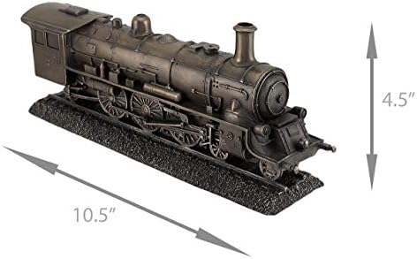 Veronese Design 10.5" Long Steam Locomotive Engine Cold Cast Resin Antique Bronze Finish Steampunk Statue Train Gifts
