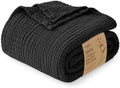 Love's cabin 100% Cotton Muslin Blanket Twin XL Size for Bed, Black
