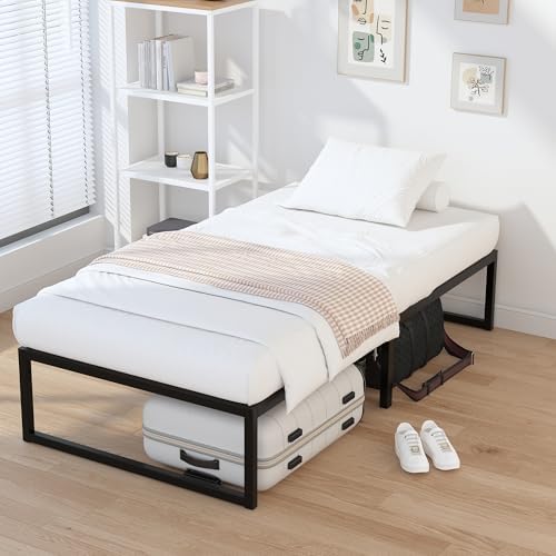 EMODA 14 Inch Narrow Twin Bed Frame 30x75, Heavy Duty Metal Platform