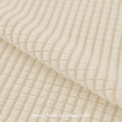 SUBRTEX 5 Pieces Stretch Sofa Slipcover Sets Couch Cover Sets Backrest Cushion Covers Furniture Protector Collection Set for Oversize Sofa Loveseat Chair Slip Covers(Medium, Ivory)