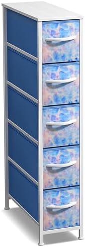 Sorbus 5-Drawer Narrow Dresser for Bedroom (Tie Dye Blue)