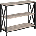 MAHANCRIS 31.5" Sofa Table, Industrial Console Table, 3-Tier Entryway Table