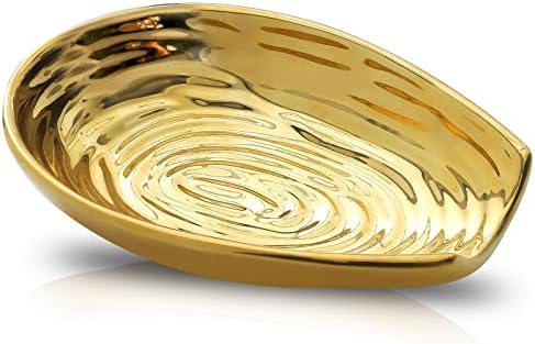 Hasense 5.7 In Ceramic Spoon Rest for Stove Top, Kitchen Spoon Holder, Gold