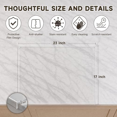 SWSKR Clear Acrylic Cutting Board with Counter Lip,1pcs Clear - 23''x17''