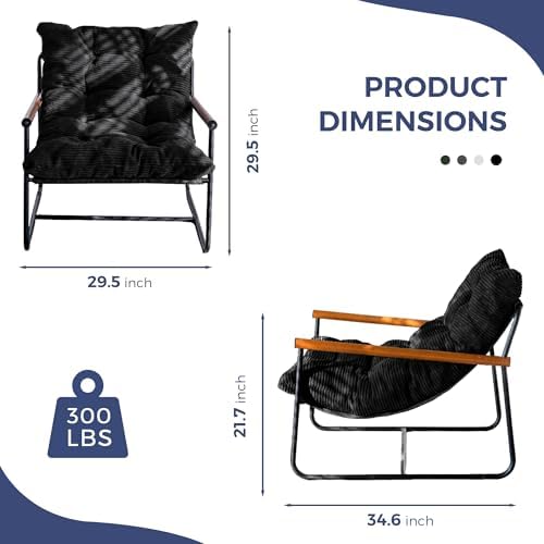 MAXYOYO Modern Accent Chair, Comfy Living Room Chair with Metal Frame