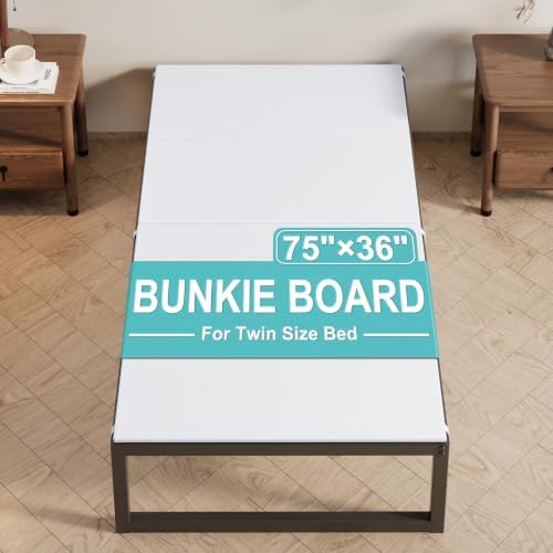 Lutown-Teen Bunkie Board Twin High-Density Polymer Bed Support, White