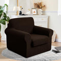 2 Pieces Stretch Chair Cover For Sofa Slipcover, 1 Seat, Chocolate