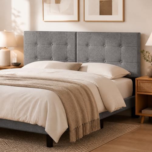 KOMFOTT Linen Upholstered Headboard for Full & Queen Size Bed Frame
