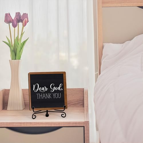 Modern Farmhouse Decor, Home Decor For Living Room, Boho Chic Aesthetic Shelf Decorations, Christian Dear God Sign, Farm House Entryway Tv Stand Fireplace Coffee Table Decoration (02)
