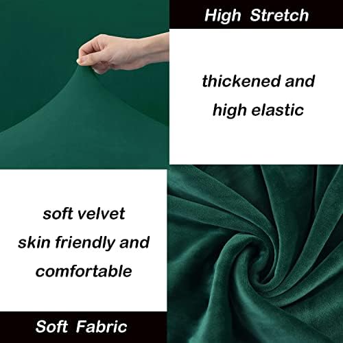OBCREAT 3 Pieces Sofa Slipcover Stretch Velvet Sofa Covers for 2 Cushion Couch Loveseat Covers Soft Couch Cover with Elastic Bottom Non Slip Furniture Protector for Pets Kids (Green, Medium)