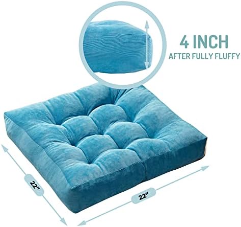 Floor Pillows Set of 6, Large Meditation Cushion for Adults, 22 Inch Square