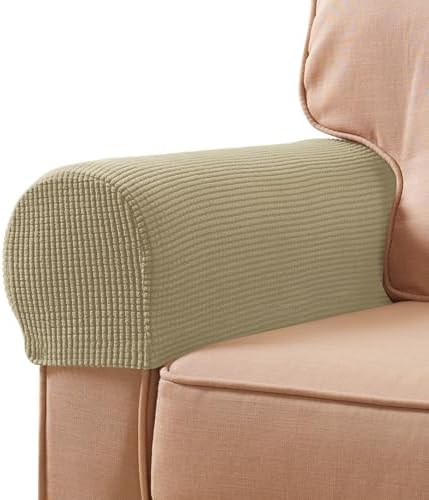SUBRTEX Stretch Couch Arm Covers Set of 2, Non-Slip Sofa Armrest Slipcovers