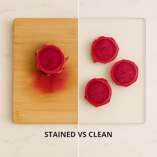 Acrylic Cutting Board with Counter Lip, Clear Cutting Boards for Countertop Protector, Non-Slip Cutting Board for Kitchen Counter, Aesthetic Kitchen Decor Gadgets House Warming Gifts(16.1"x12.5")