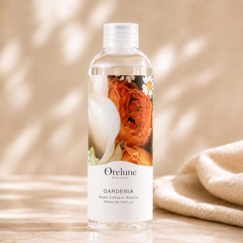 Reed Diffuser Essential Oil Refill Gardenia Floral - 200ml Scented Oil for Home Aromatherapy Bedroom Decor