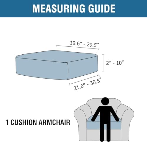 H.VERSAILTEX Velvet Stretch Couch Cushion Cover Plush Cushion Slipcover for Chair Cushion Furniture Protector Seat Cushion Sofa Cover (1 Piece Armchair Cushion Covers, Caramel Cafe)