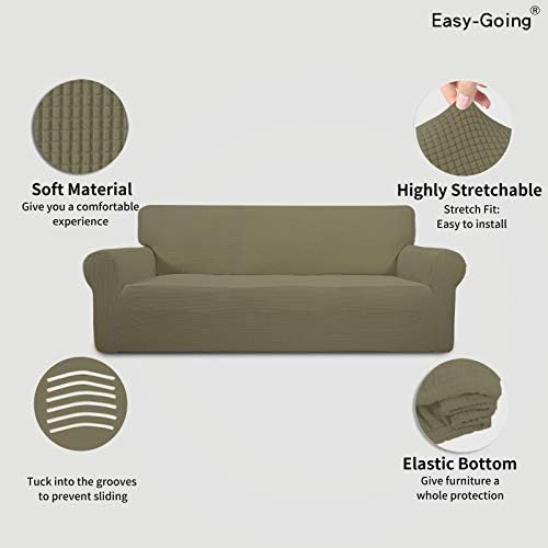 Easy-Going Stretch Oversized Sofa Couch Slipcover Washable Khaki