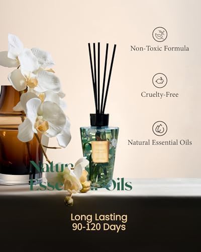 M&SENSE Reed Diffuser Set, Jasmine, 8.79 oz Natural Essential Oil