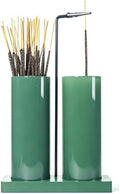 2 in 1 Incense Holder for Sticks,Glass Incense Burner Holder with Storage,Upside Down Incense Holder for Sticks with Glass Ash Catcher for Meditation Yoga Spa Room Home Decor[2 Long Full Green]