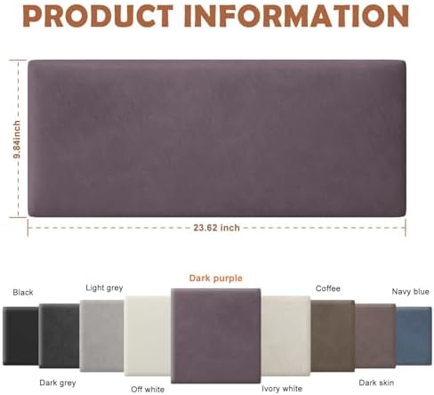 IFNOW Wall Mounted Headboard, Peel and Stick Panels, Dark Purple, Queen