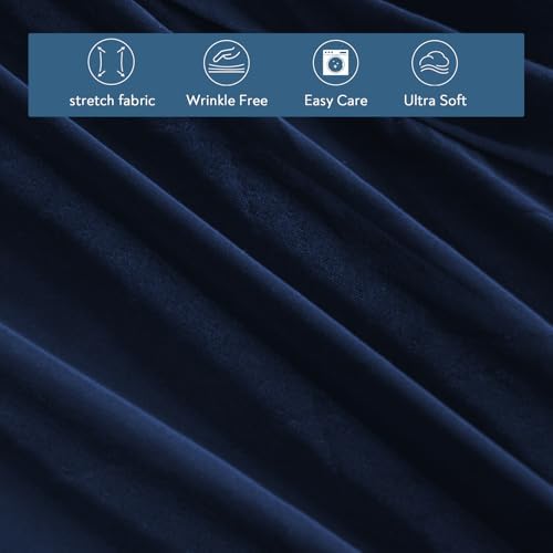 Twin Fitted Sheet Only, Soft & Cozy Twin Size Bed Sheets for Boy Kids Navy
